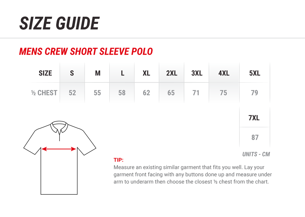 Mens Crew Short Sleeve Polo