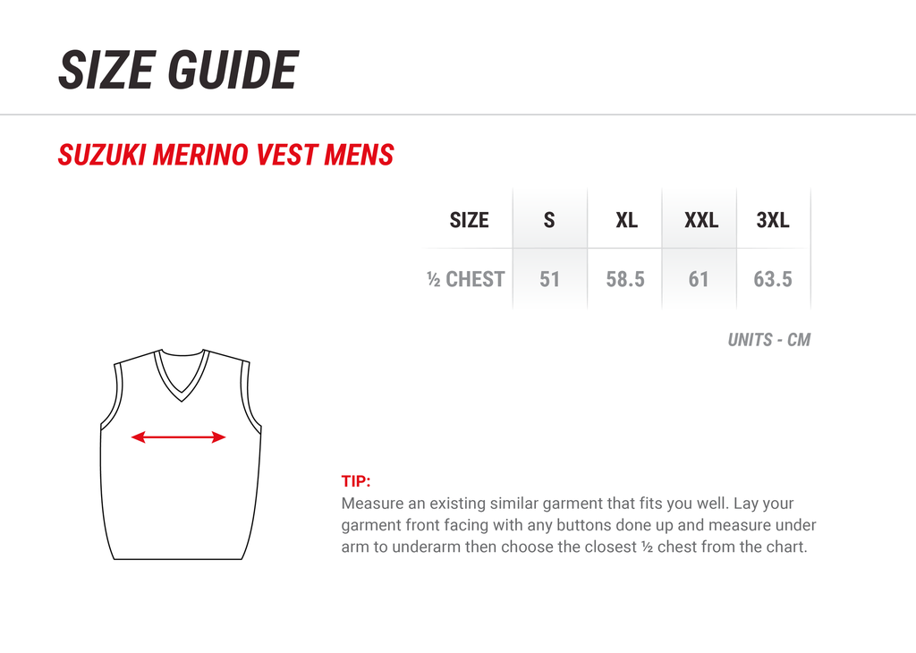 SUZUKI MERINO VEST - MENS 